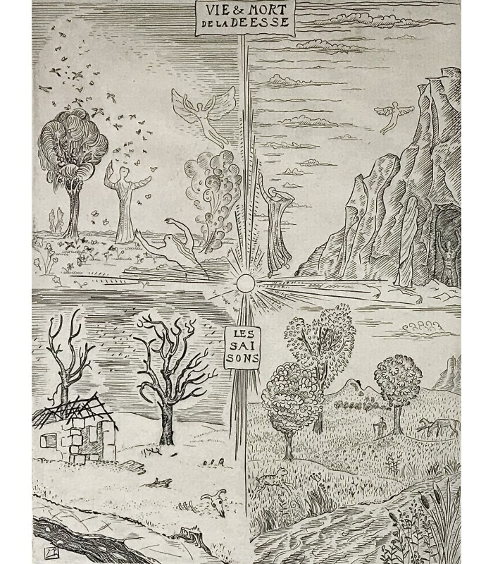 HOMERE. Hymne à Déméter. Burins originaux de Roger Vieillard. Texte en grec et en français.