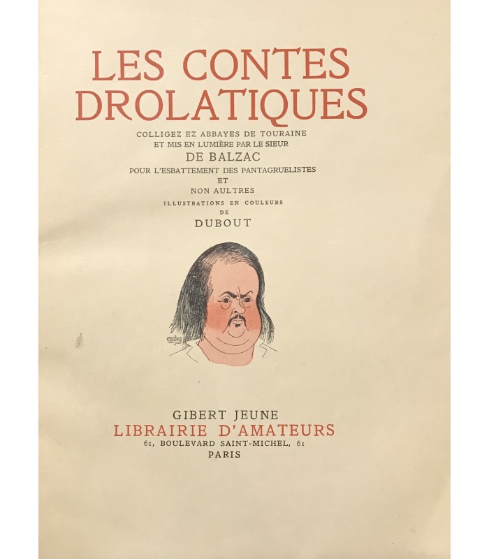 BALZAC (Honoré de). Les Contes drolatiques... Illustrations en couleurs d'Albert Dubout. Reliure plein vélin