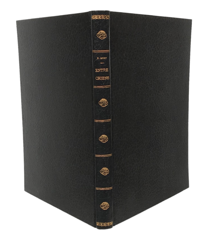 MERY (Docteur F. ). Entre chiens. Illustrations d'Albert Dubout. Bradel maroquin noir