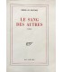 BEAUVOIR (Simone de). Le Sang des autres. Edition originale du deuxième roman de l'auteur.