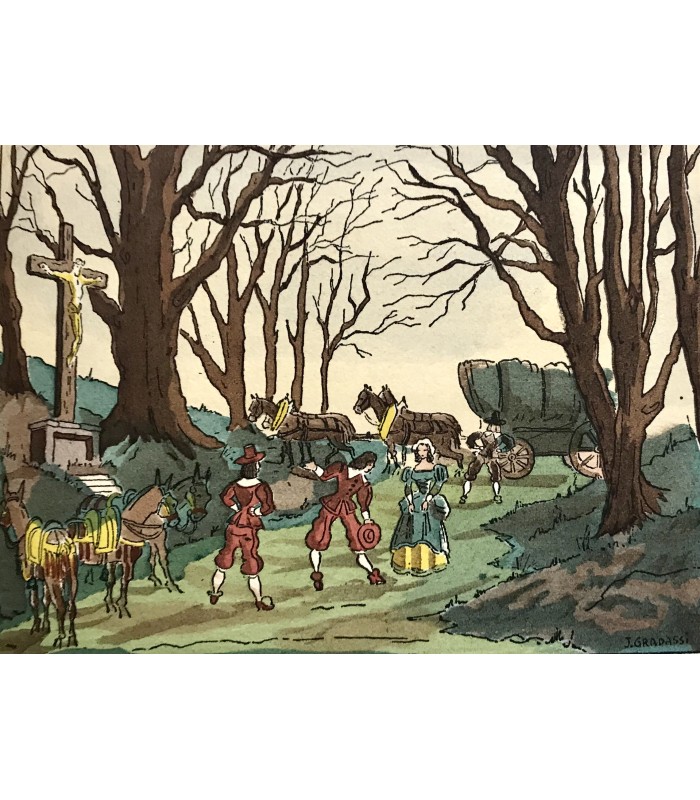 GAUTIER (Théophile). Le Capitaine Fracasse. Illustré d'aquarelles originales de Jean Gradassi. Reliure de Mativet.