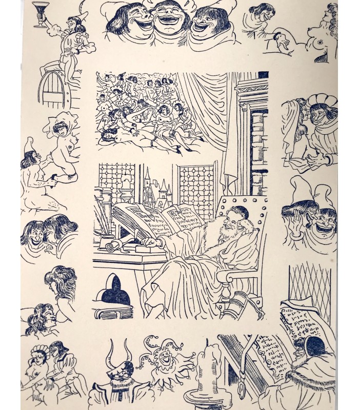 RABELAIS (François). Pantagruéline prognostication, suivie de la Sciomachie. Miniatures originales de Jean Gradassi.