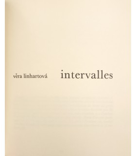 LINHARTOVA (Véra). Intervalles. Edition originale. Couverture illustrée d'une sérigraphie..