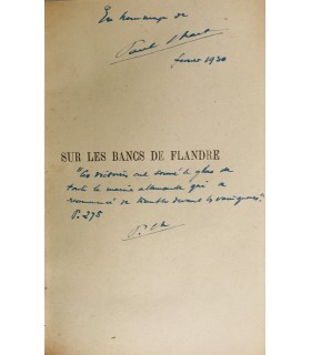 CHACK (Paul). Sur les bancs de Flandre. Edition originale. Composition de Haffner. Envoi autographe.