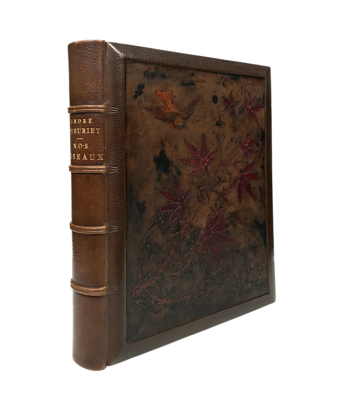 THEURIET (André). Nos oiseaux. Edition originale illustrée par Giacomelli. Reliure de Marius Michel. Exemplaire sur Japon.