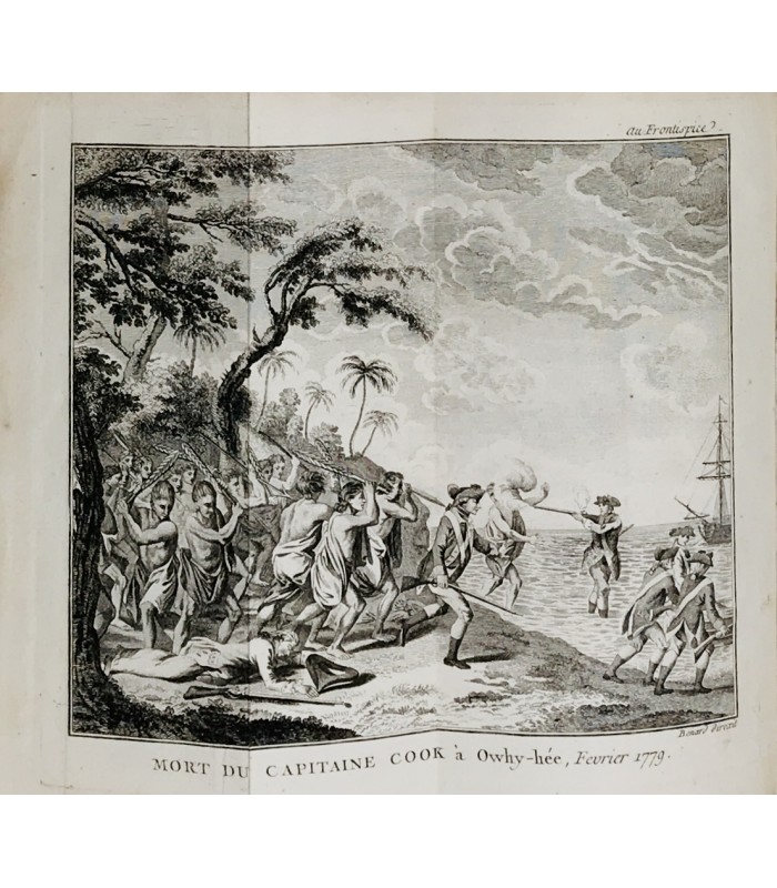 [COOK (James)] RICKMAN (John). Troisième voyage de Cook. Traduction. Edition originale. 1782. Ex-libris armorié.
