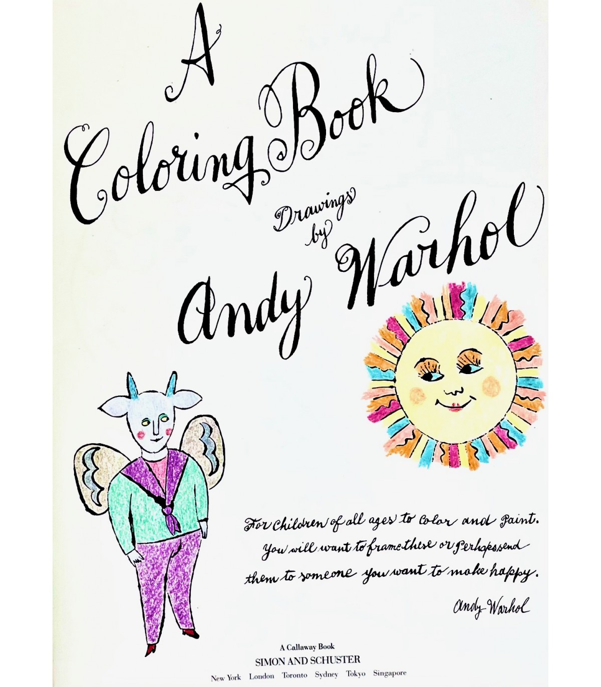 WARHOL (Andy). A coloring book. Drawings by Andy Warhol.