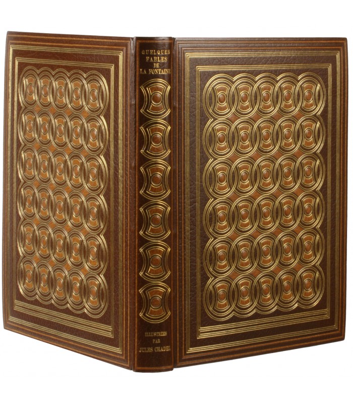 LA FONTAINE (Jean de). Quelques fables. Illustrations de Jules Chadel. Reliure de Semet et Plumelle. Exemplaire sur vieux Japon.