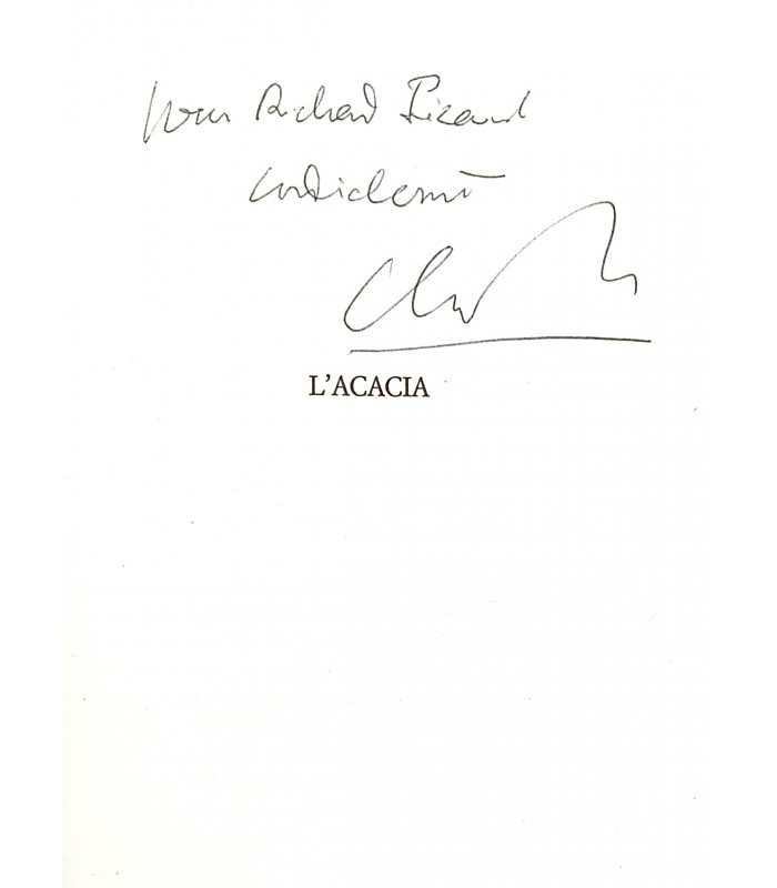 SIMON (Claude). L'Acacia. Roman. Edition originale. Envoi autographe.