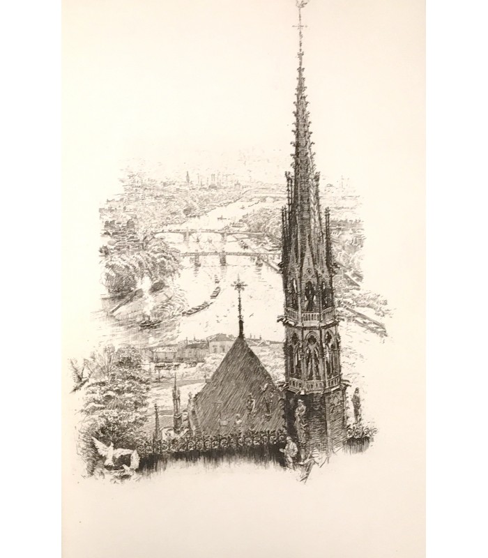 CAIN (Georges). La Seine du Point-du-Jour à Bercy. Eaux-fortes originales de Charles Jouas. Reliure de René Kieffer.