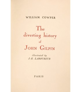 COWPER (William). The diverting history of John Gilpin... Illustrations de Laboureur. Reliure de Miguet.