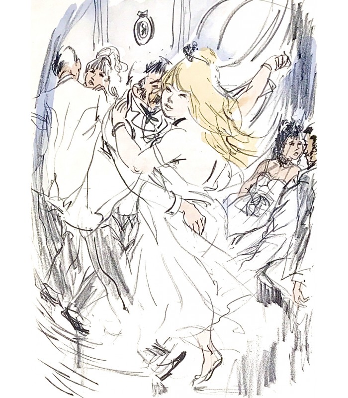 MAUPASSANT (Guy de). La Maison Tellier. Illustrations de Gaston Barret. Exemplaire enrichi d'une aquarelle. Envoi autographe.