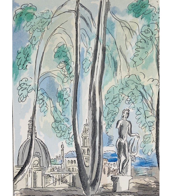 L'AIGLE (Marie de). Rencontres dans Rome. Edition originale. Aquarelles originales d'Hermine David.