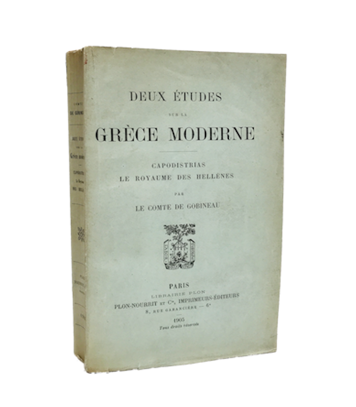 GOBINEAU (Le comte de). Deux études sur la Grèce moderne. Edition originale.