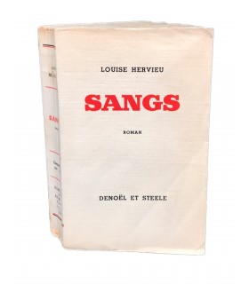 HERVIEU (Louise). Sangs. Roman. Edition originale. Un des 75 exemplaires numérotés sur alfa.