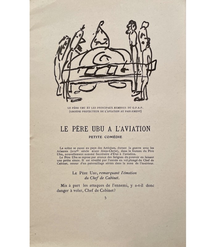 VOLLARD (Ambroise). Le Père Ubu à l'aviation. Croquis par Pierre Bonnard. Edition originale de cette courte tragédie.