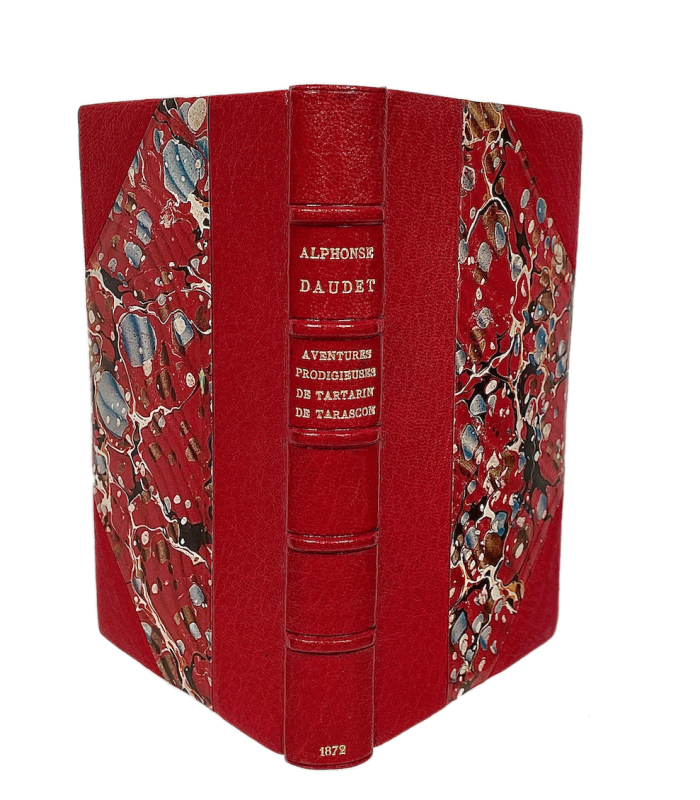DAUDET (Alphonse). Aventures prodigieuses de Tartarin de Tarascon. In-12, demi-maroquin rouge à coins.
