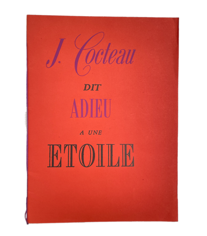 COCTEAU (Jean). Adieu à Mistinguett. Edition originale illustrée de ravissants ornements in texte.
