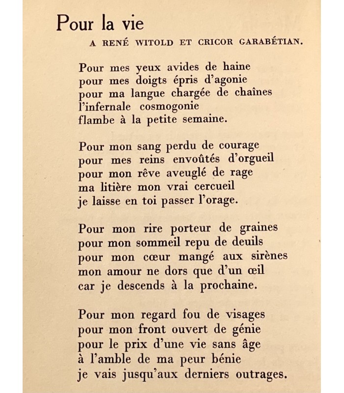 BUSQUET (Raymond). Le Tranchant des mots. Edition originale de ce recueil de poèmes.