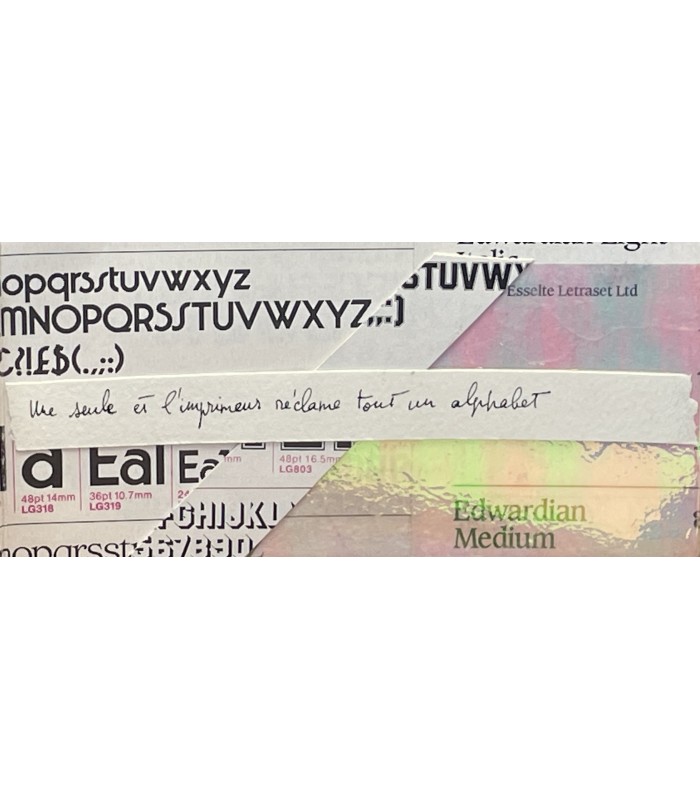 BUTOR (Michel). A la lettre. Compositions de Bertrand Dorny. Edition originale.