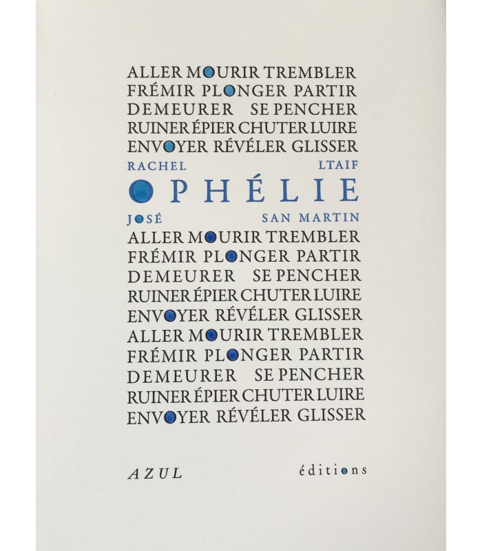 LTAIF (Rachel). Ophélie... Illustrations de José San Martin. Reliure de Fernandez Argenta. Edition originale.