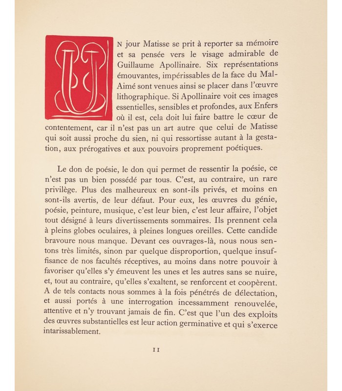 ROUVEYRE (André). Apollinaire. Lithographies originales d'Henri Matisse.