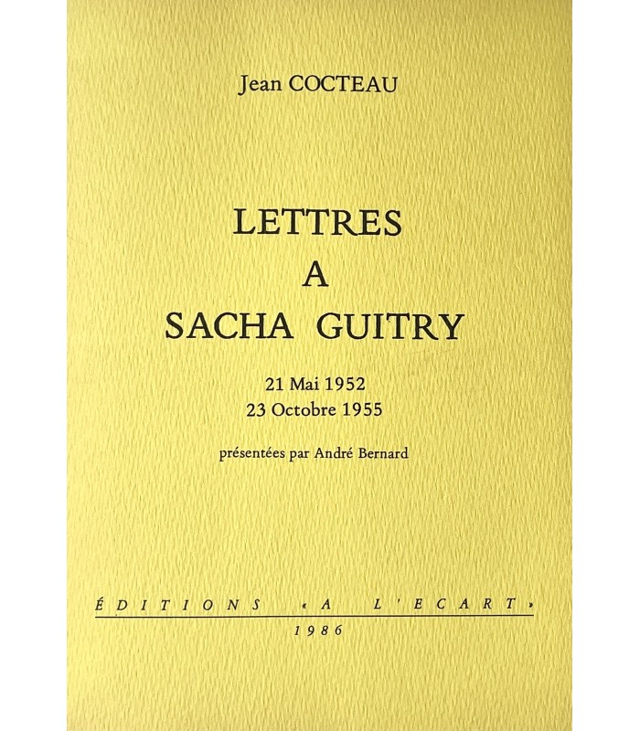 COCTEAU (Jean). Lettres à Sacha Guitry. 21 mai 1952. 23 octobre 1955. Edition originale.