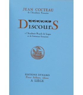 COCTEAU (Jean). Discours à L'Académie royale de langue et de littérature française. Edition originale