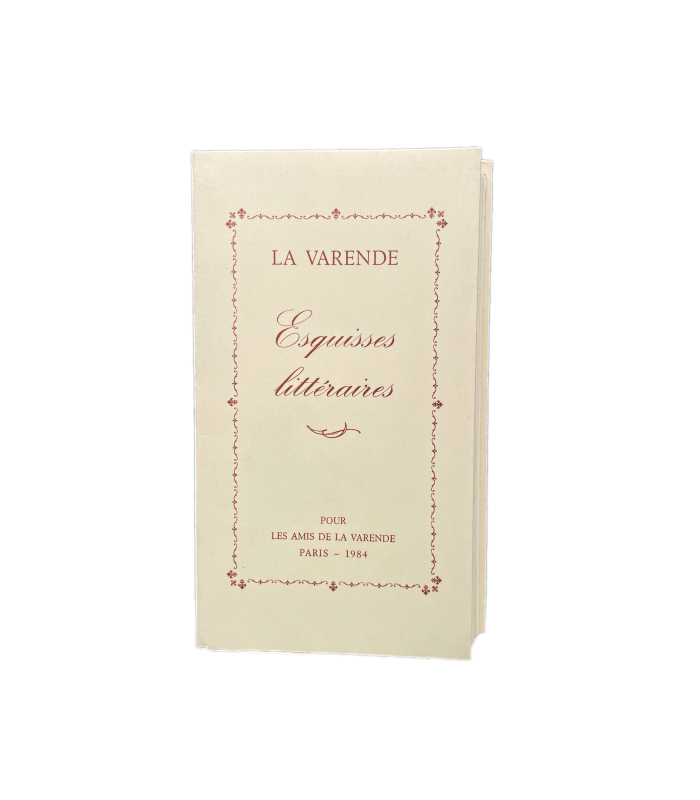 LA VARENDE (Jean de). Esquisses littéraires. Edition originale de ce recueil réunissant quatre portraits littéraires.