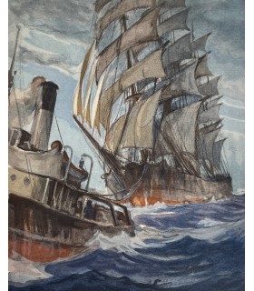 LONDON (Jack). Les Mutinés de l'Elseneur. Traduction de Paul Gruyer et Louis Postif. Aquarelles de Charles Fouqueray.