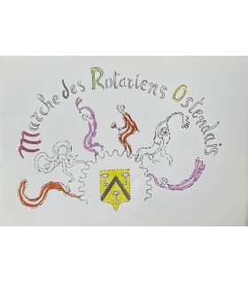 ENSOR (James). Marche des Rotariens ostendais. Edition originale de cette partition musicale, illustrée par Pierre Aelberts.