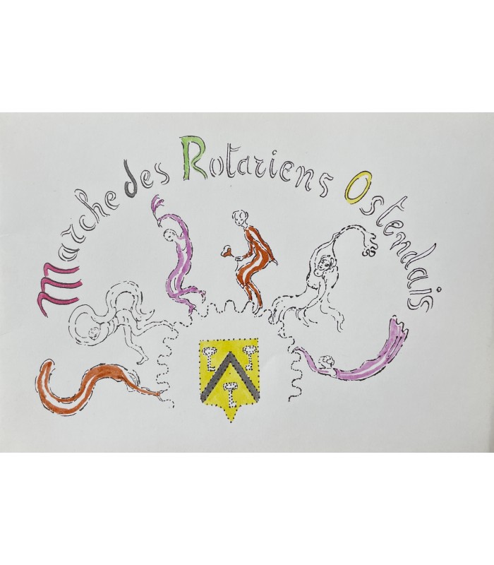 ENSOR (James). Marche des Rotariens ostendais. Edition originale de cette partition musicale, illustrée par Pierre Aelberts.