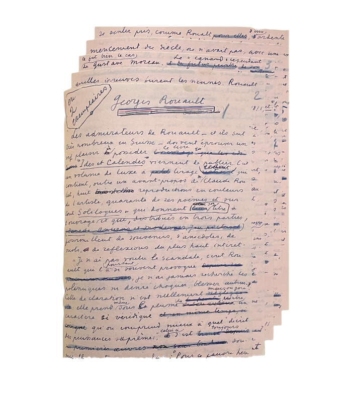 ROUAULT (Georges). Soliloques. Avant-propos de Claude Roulet. Edition originale. Reliure de Altermatt.