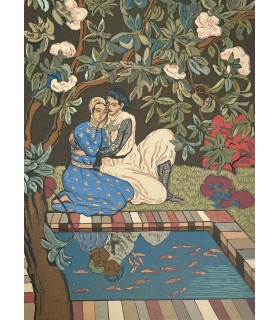 BARRES (Maurice). Un jardin sur l'Oronte. Illustrations de Suréda. Exemplaire enrichi d'une gouache originale signée.