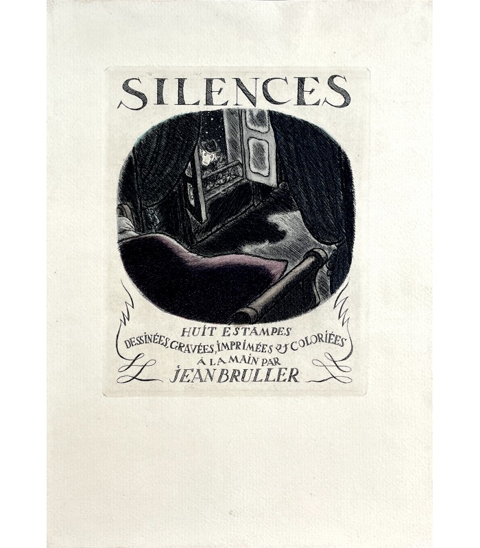 [VERCORS] BRULLER (Jean). Silences. Huit estampes dessinées, gravées, imprimées et coloriées à la main par Jean Bruller.