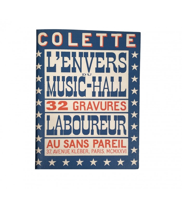 COLETTE. L'Envers du music-hall. Edition originale, illustrée par Laboureur. Reliure d'Alix.