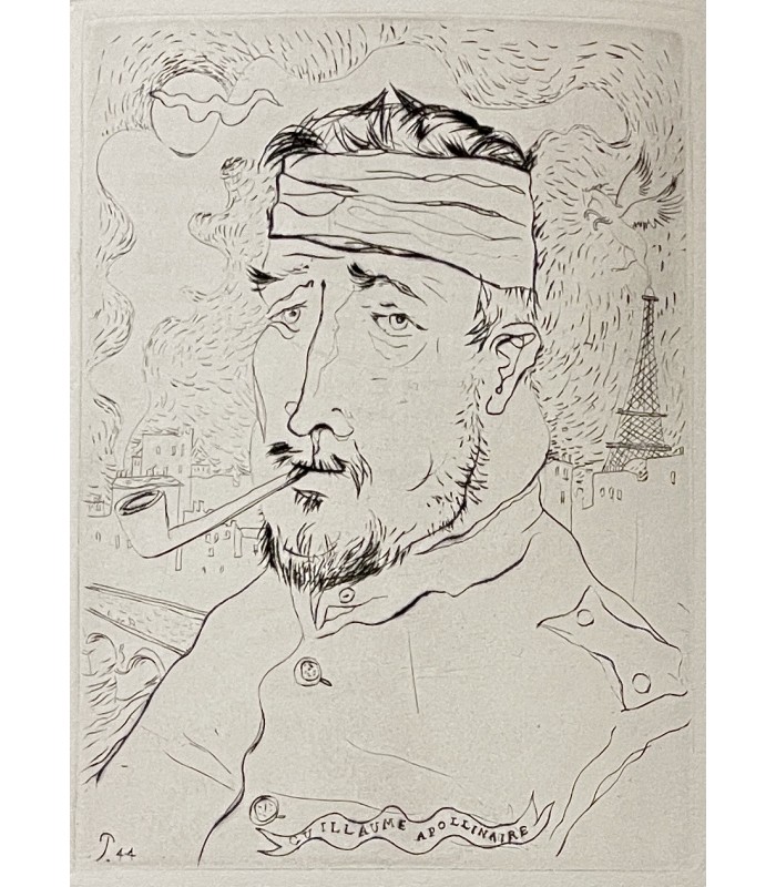 APOLLINAIRE (Guillaume). L'Hérésiarque et Cie. Pointes sèches de Mario Prassinos. Reliure d'Alix.