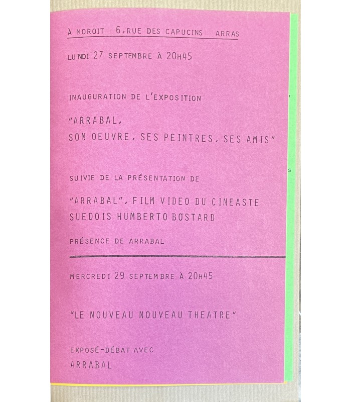 ARRABAL (Fernando). Les Moutons arrivent à fond de train sur des échasses. Edition originale. Gravure originale par J. Baltazar.