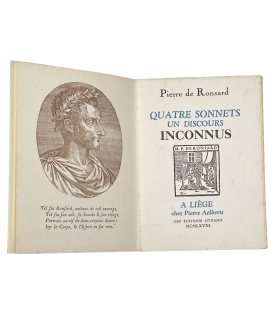 RONSARD (Pierre de). Quatre sonnets, un discours inconnus. Ornements typographiques gravés sur bois et de nombreux documents.