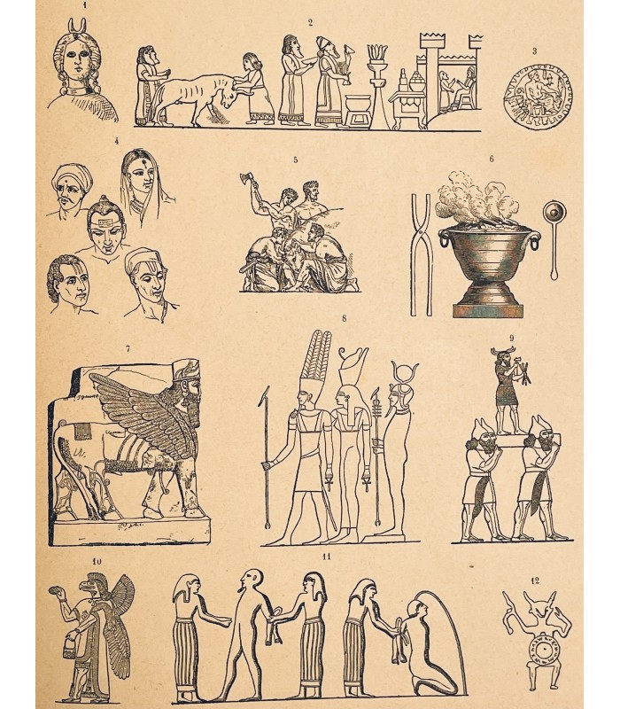 [BIBLE] FILLION (M. L. Cl.).  Atlas archéologique de la Bible... Premier tirage. Planches hors texte avec une table analytique.