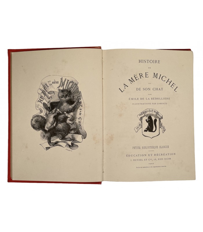 [CARTONNAGE ROMANTIQUE] LA BEDOLLIERE (Emile de). Histoire de la mère Michel et de son chat. Illustrations par Lorentz.