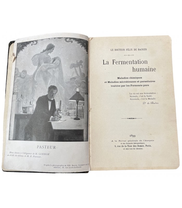 BACKER (Docteur de). La Fermentation humaine.