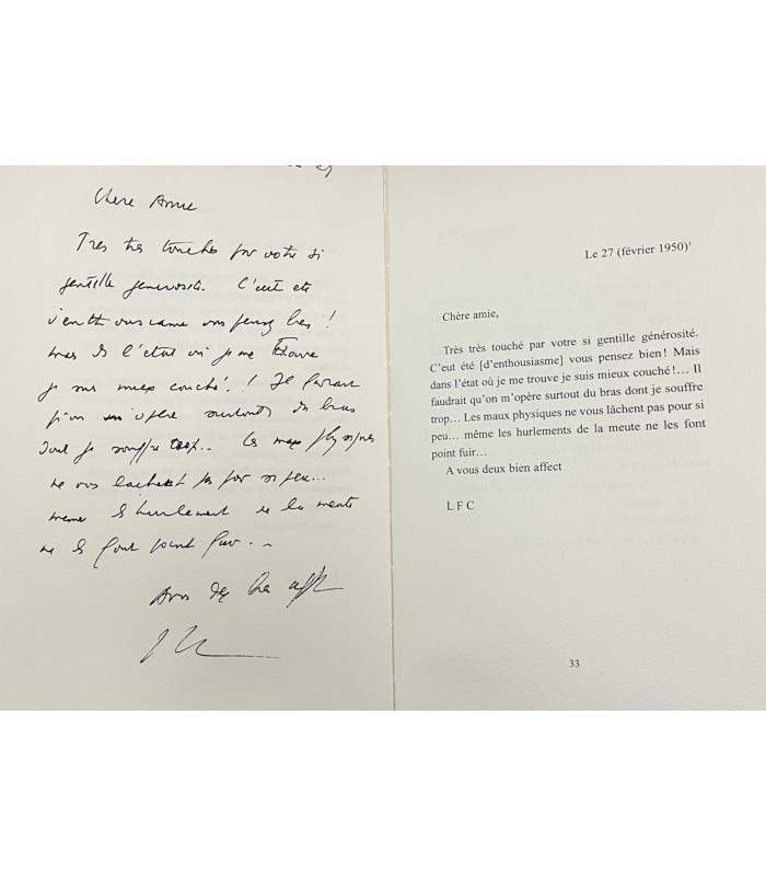 CELINE (L.-F.). Chère et géniale libraire. Lettres à Denise Thomassen.