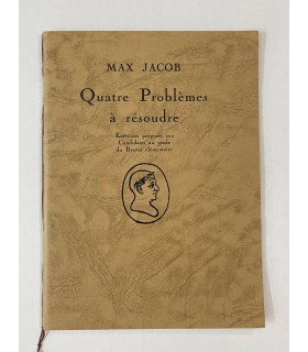 JACOB (Max). Quatre problèmes à résoudre. Exercices proposés aux candidates du Brevet élémentaire.