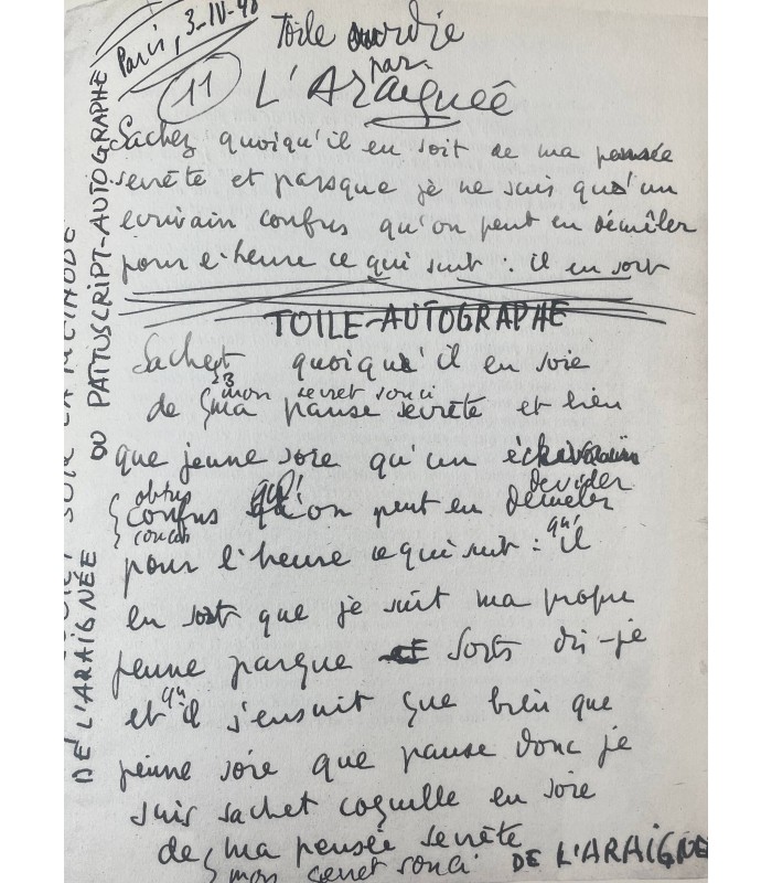 PONGE. L'Araignée. F.P. ou la Résolution humaine par Georges Garampon.