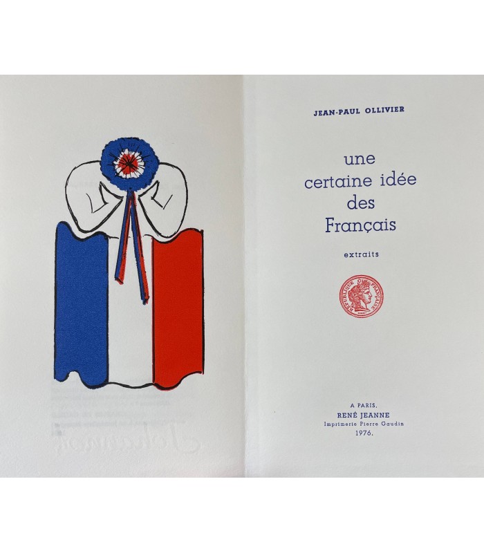 [TYPOGRAPHIE]. OLLIVIER (Jean-Paul). Une certaine idée des Français.