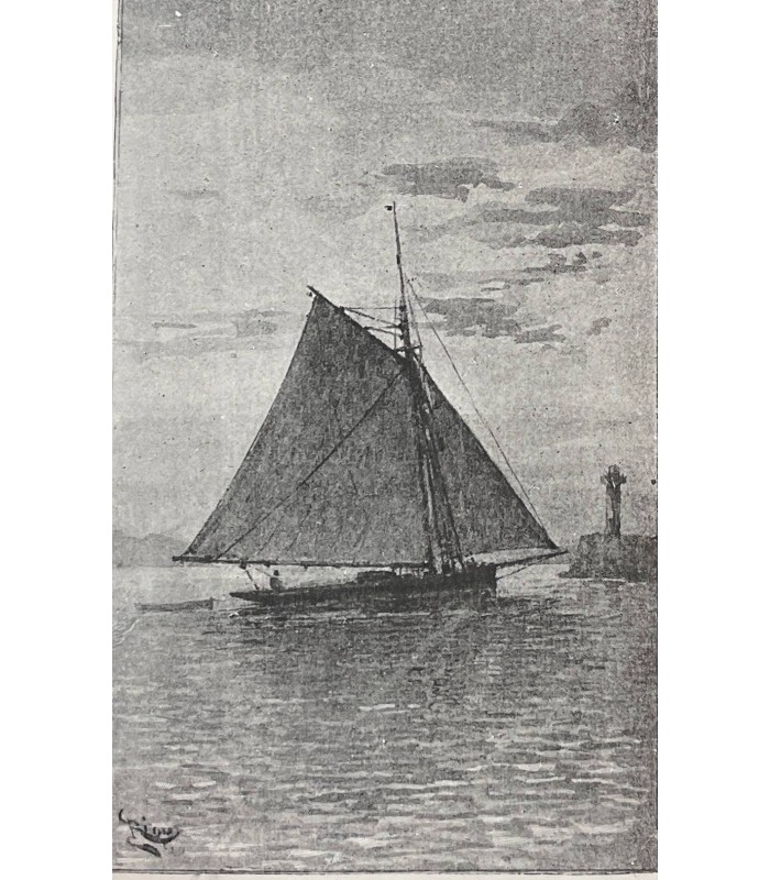 MAUPASSANT (Guy de). Sur l'eau. Dessins de Riou. Gravure de Guillaume Frères.