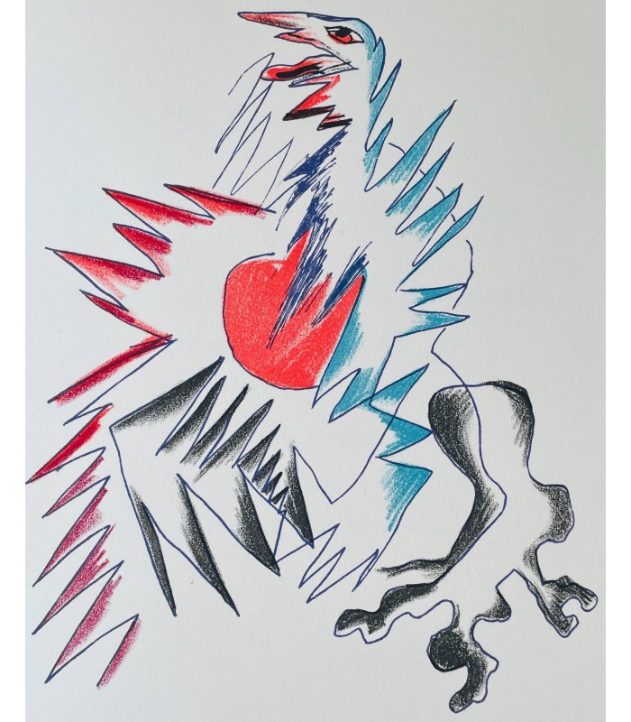 AVELINE (Claude). Portrait de l'oiseau-qui-n'existe-pas, et Autres poèmes. Lithographies originales d'Ossip Zadkine.