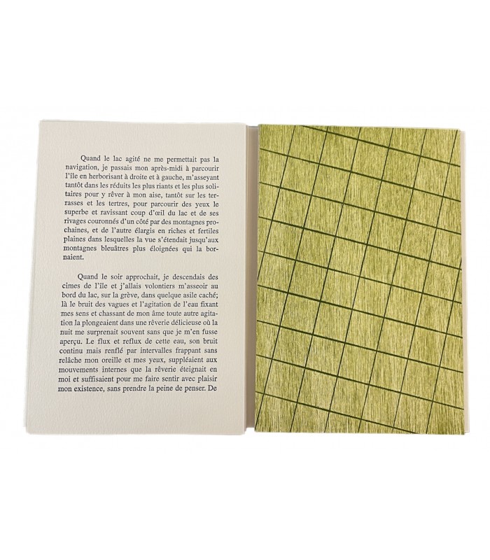 ROUSSEAU (Jean-Jacques). Les Rêveries du promeneur solitaire. Cinquième promenade. Empreinte et estampes de René Bonargent.