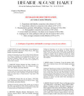 OUVRAGES DE DOCUMENTATION